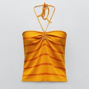 *ZARA* Striped Halter Top